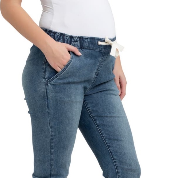Denim Maternity Joggers - Picture 1 of 5